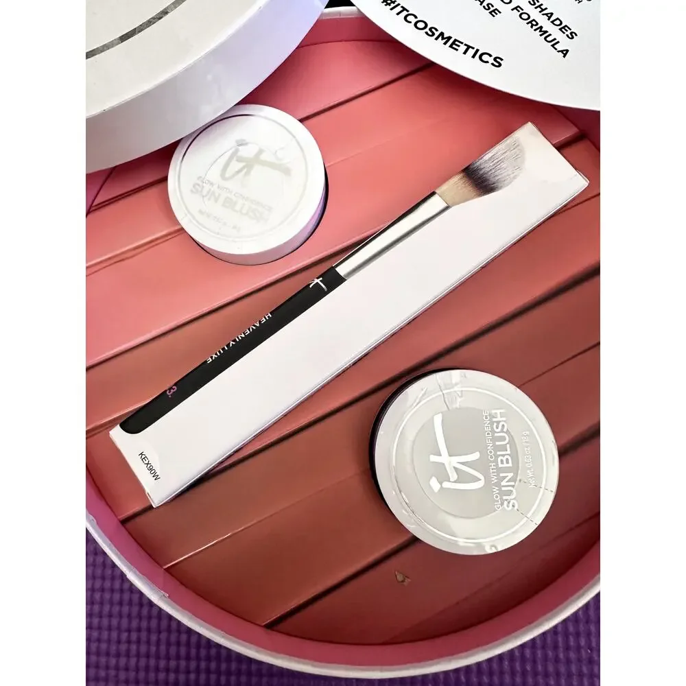New It Cosmetics Glow With Confidence Sun Blush Kit 2 Blushes Luxe Brush